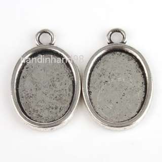 Pendant Tray Cabochon Setting Silver Plated FREE SHIP  