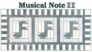 Musical Note Quilt Block & Piano Bench Cover quilt pattern & templates 