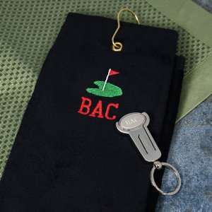  Wedding Favors Personalized Golf Towel and Key Ring Tool 