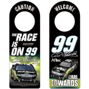  CARL EDWARDS OFFICIAL NASCAR LOGO WOOD DOOR SIGN: Sports 