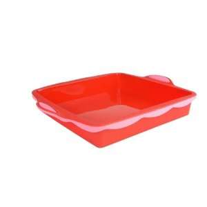 SiliconeZone New Wave Square Cake Pan, Red / Pink  Kitchen 