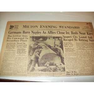  WWII Battle Newspaper 1943 Germans Burn Naples: Everything 