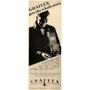 1928 Ad Antique Graflex Camera Newspaper Reporters   Original Print Ad