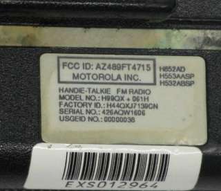   Saber UHF Hand Held FM Radio Model H99QX+061H ID H44QXJ7139CN