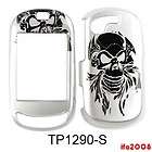 FOR SAMSUNG GRAVITY T TOUCH SGH T669 SKULL SILVER TATTOO BLACK CASE 