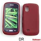 Samsung Solstice A887 New Black Red Leather Case Skin  