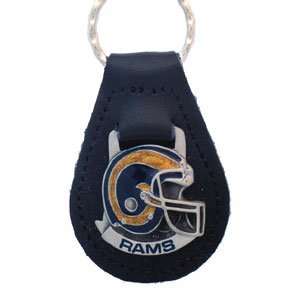 St. Louis Rams Small Fine Leather/Pewter Key Ring   NFL Football Fan 