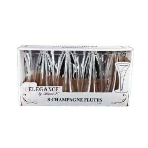  Clear Plastic 5 oz. Champagne Flutes   8 Count Kitchen 
