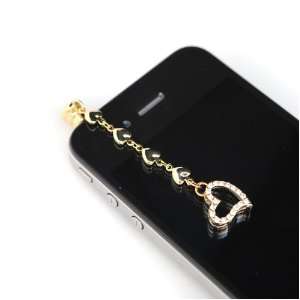   Heart Chain Iphone Jack Anti Dust Plug Cover Stopper 