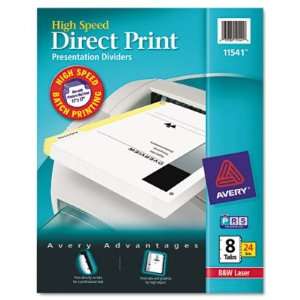  Direct Print Dividers for High Speed B/W Laser Printers   Eight Tab 