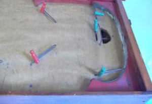 Wood Munro Antique Table Hockey Game, Working  