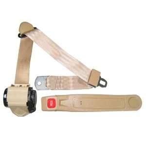   Retractable Lap & Shoulder Seat Belt, Tan, with Push Button Release