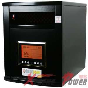   Cabinet Black 1500W Portable Quartz Infrared Heater w/ wheels 5600BTU