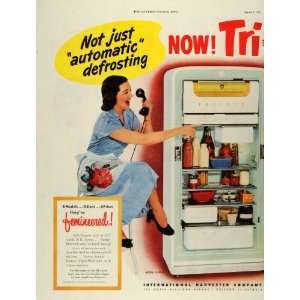  1952 Ad Vintage International Harvester Refrigerator 