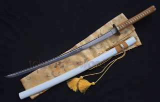   DAMASCUS FOLDED STEEL JAPANESE KATANA EAGLE TSUBA PRACTICAL SWORD