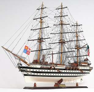 Wooden Italian Amerigo Vespucci Scale Model Tall Sailing Ship Sailboat