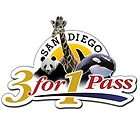San Diego 3 for 1 ADULT 7 day Pass to Sea World, Zoo & Wild Animal 