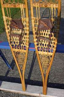 VINTAGE TUBBS Indian Snowshoes 56x10 Snow Shoes GREAT  