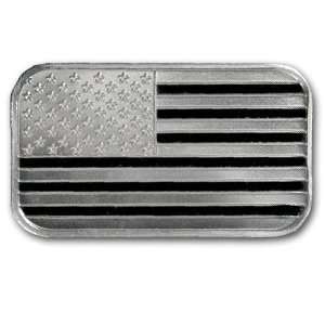    1 oz American Flag Design Silver Bar .999 Fine 