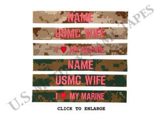Military Name Tapes U.S. Marine Corps MCCUU Woodland & Desert 