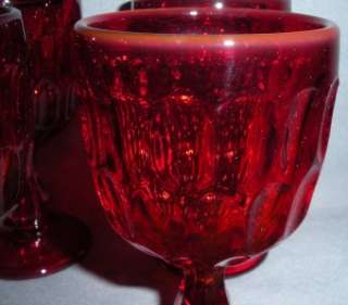 FENTON GLASS RUBY RED THUMBPRINT 5 OZ WINE VINTAGE  