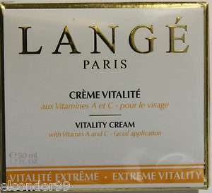 Lange Paris Vitality Cream With Vitamin A & C Facial Application Made 