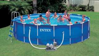 INTEX 18 x 48 Metal Frame Swimming Pool Set & Saltwater System 