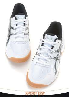 BN ASICS Gel Doha Volleyball Vadminton Shoes White/Black/Silver B200Y 