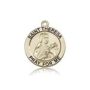  14kt Gold St. Saint Theresa Medal 1 x 7/8 Inches 4087KT 