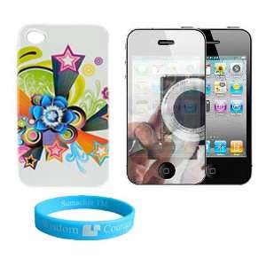  StarBurst 2 piece Snap On Carrying Case for iPhone 4 + Mirror 