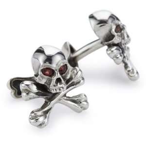    King Baby Skull and Crossbones Sterling Silver Cuff Links Jewelry