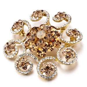   Corsage Flower Swarovski Crystal Brooches Pins Pugster Jewelry