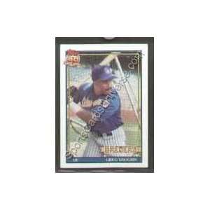  1991 Topps Regular #347 Greg Vaughn, Milwaukee Brewers Baseball 