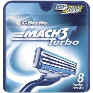  Gillette Mach3 Turbo Razor Refill Cartridges 8ct (Pack of 