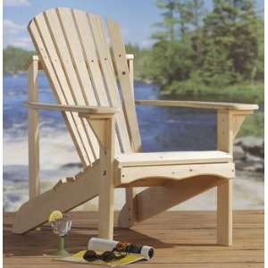  Unfinished Solid Wood Adirondack Chair Patio, Lawn 