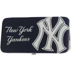   MLB New York Yankees Ladies Mesh Hard Shell Wallet   Navy Blue Sports