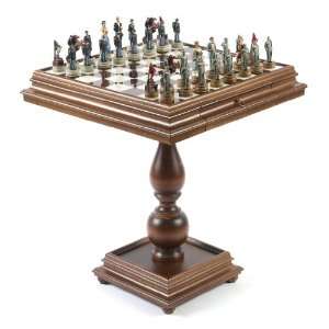  American Civil War Chessmen & Monticello Chess Table from 