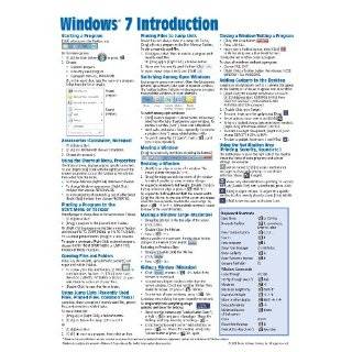 Windows 7 Quick Reference Guide (Cheat Sheet of Instructions, Tips 