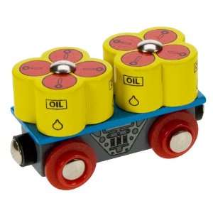   Single Wooden Train Rolling Stock (Oil Barrel Wagon) Toys & Games